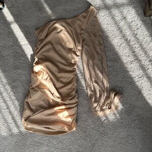 One Should Tight Mini Gold Dress